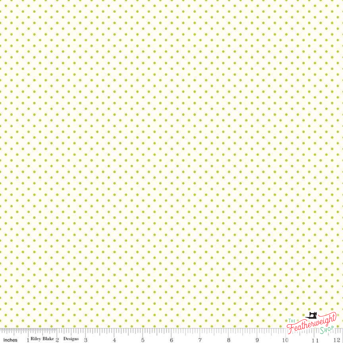 Fabric, Le Creme SWISS DOT LIME BASIC by Riley Blake (by the yard)