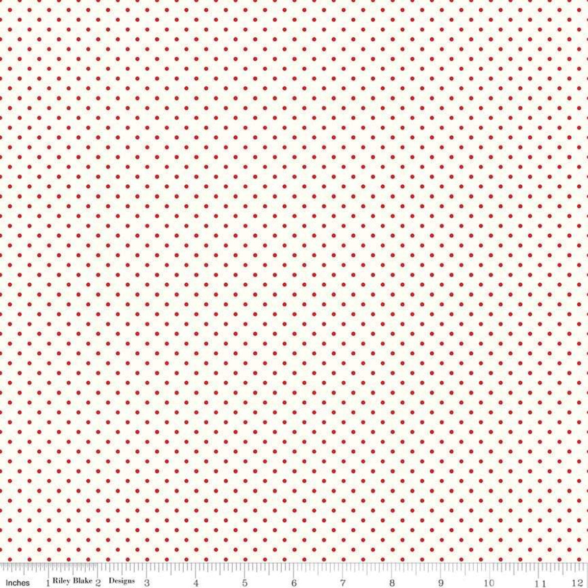 Fabric, Le Creme SWISS DOT RED BASIC by Riley Blake (by the yard)