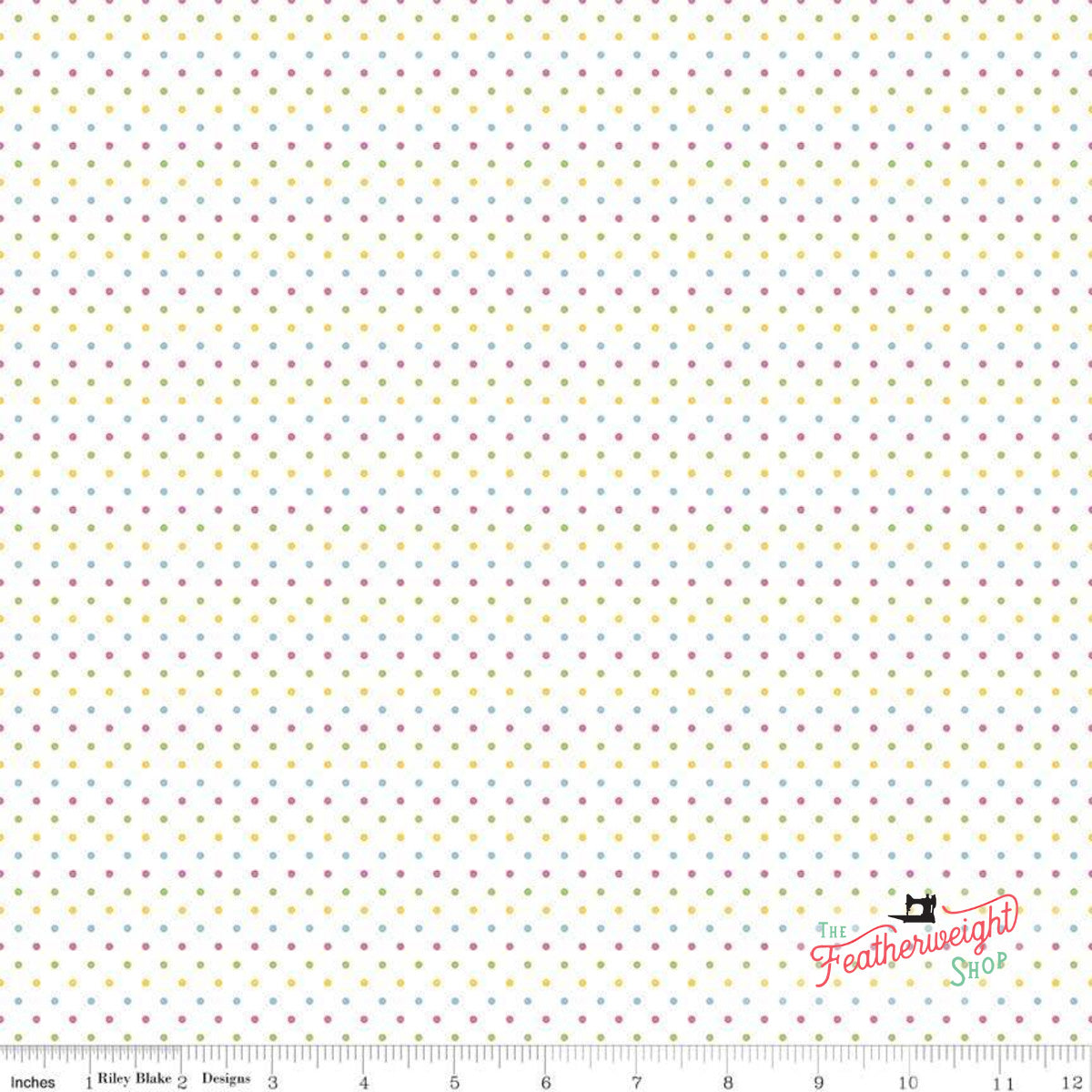 Fabric, SWISS DOT GIRL ON WHITE BASIC by Riley Blake (by the yard)