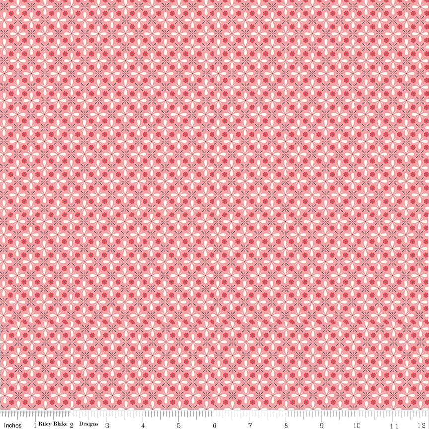 Fabric, Farm Girl Vintage by Lori Holt VINTAGE CORAL (by the yard)