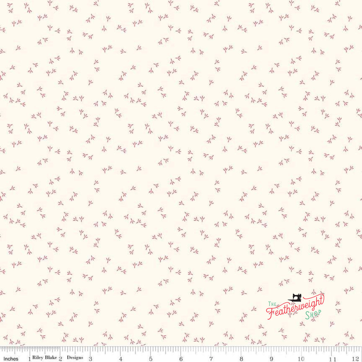 Fabric, Farm Girl Vintage by Lori Holt CHICKEN TRACKS CLOUD (by the yard)