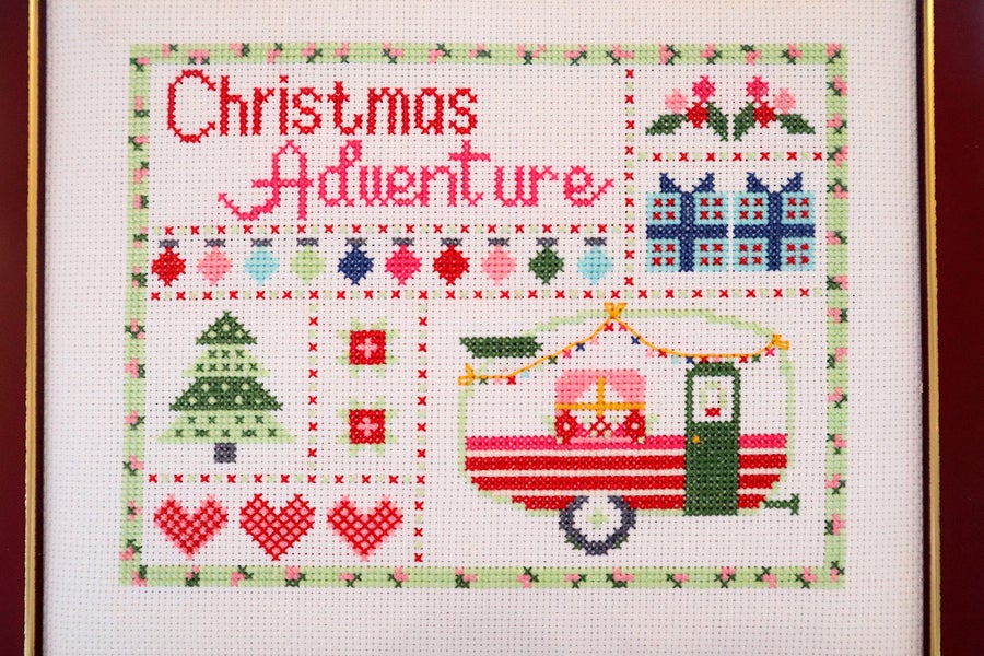 flamingo toes cross stitch christmas pattern