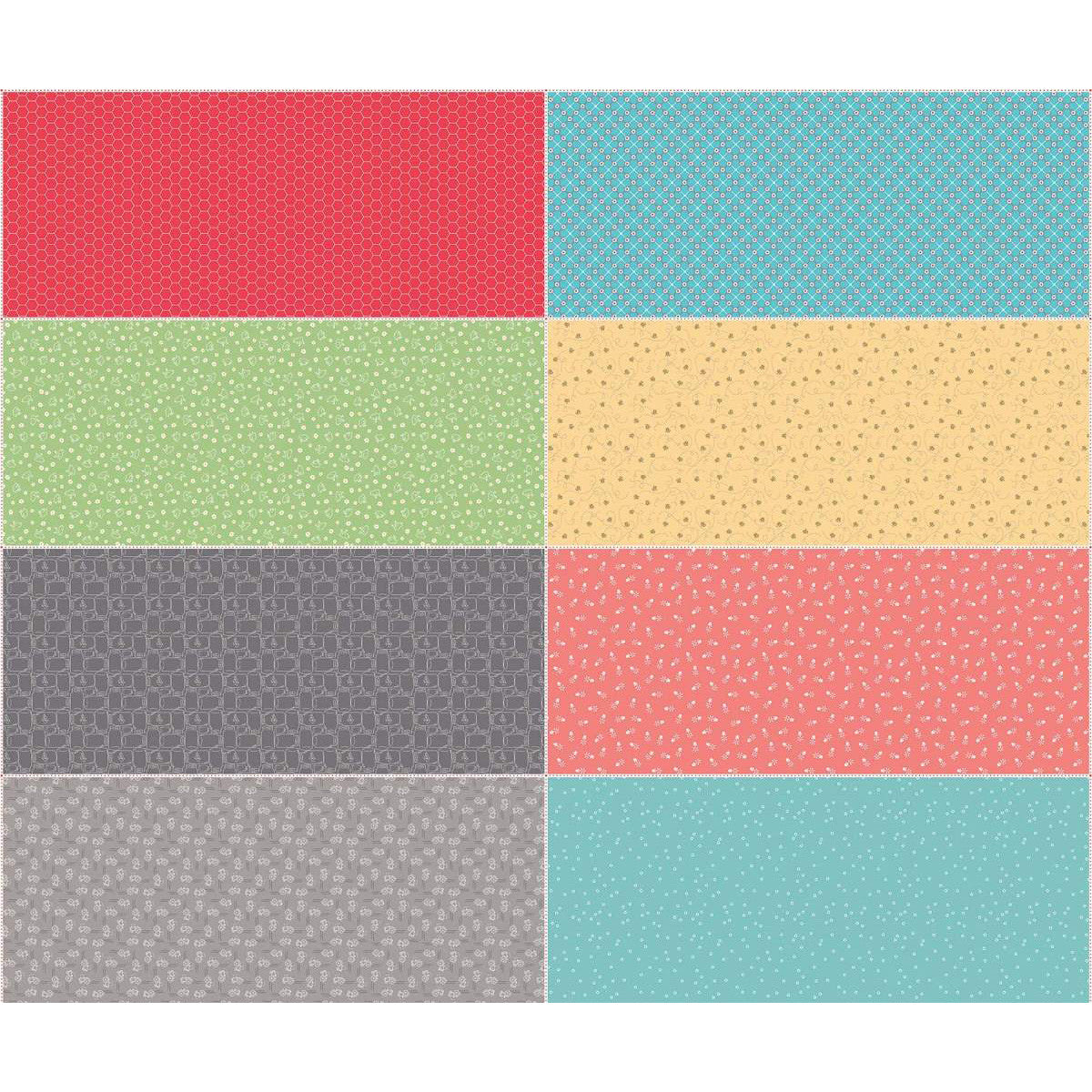 Fabric, Farm Girl Vintage by Lori Holt FAT EIGHTH PANEL TWO (by the panel)