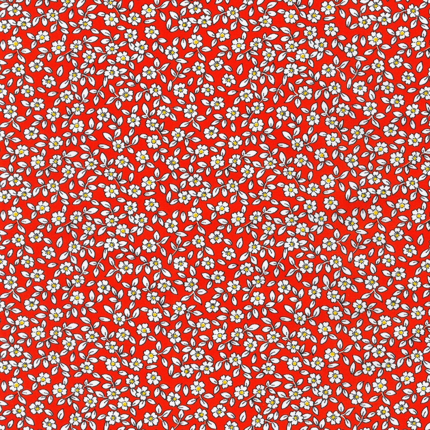 Fabric, 1930's Basics FLOWERS RED (by the yard)