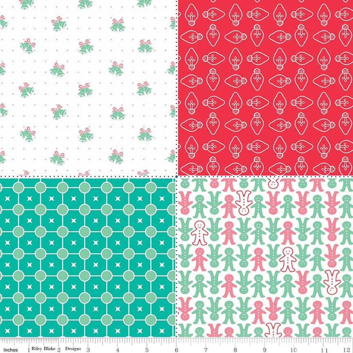 Fabric, Cozy Vintage Christmas FAT QUARTER Bundle + PANELS by Lori Holt