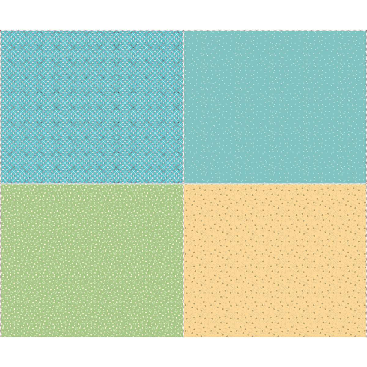 Fabric, Farm Girl Vintage Companion Prints by Lori Holt of Bee in My Bonnet - FAT QUARTER PANEL TWO