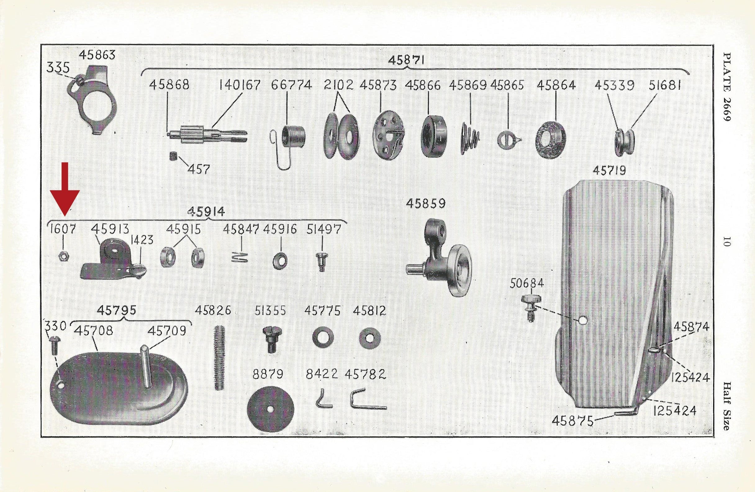 Nut, Bobbin Winder Tension Disk, Singer Featherweight (Vintage Original)