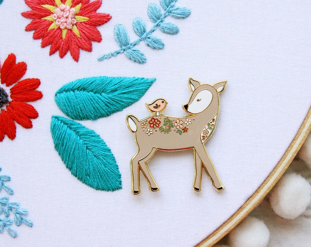 Needle Minder, FLORAL DEER by Flamingo Toes