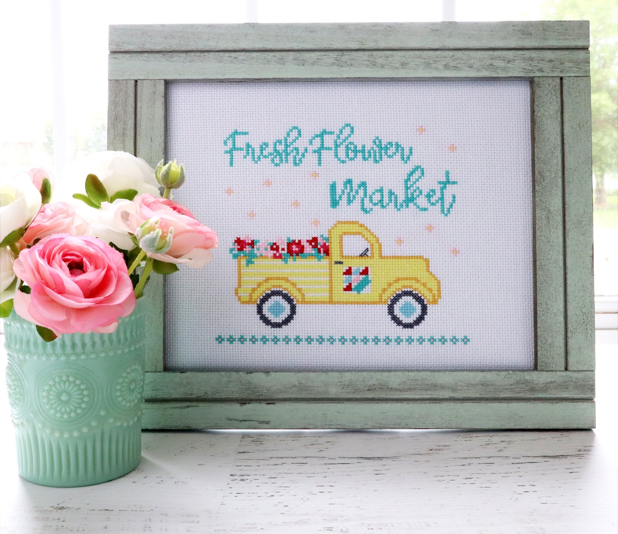 vintage truck cross stitch pattern