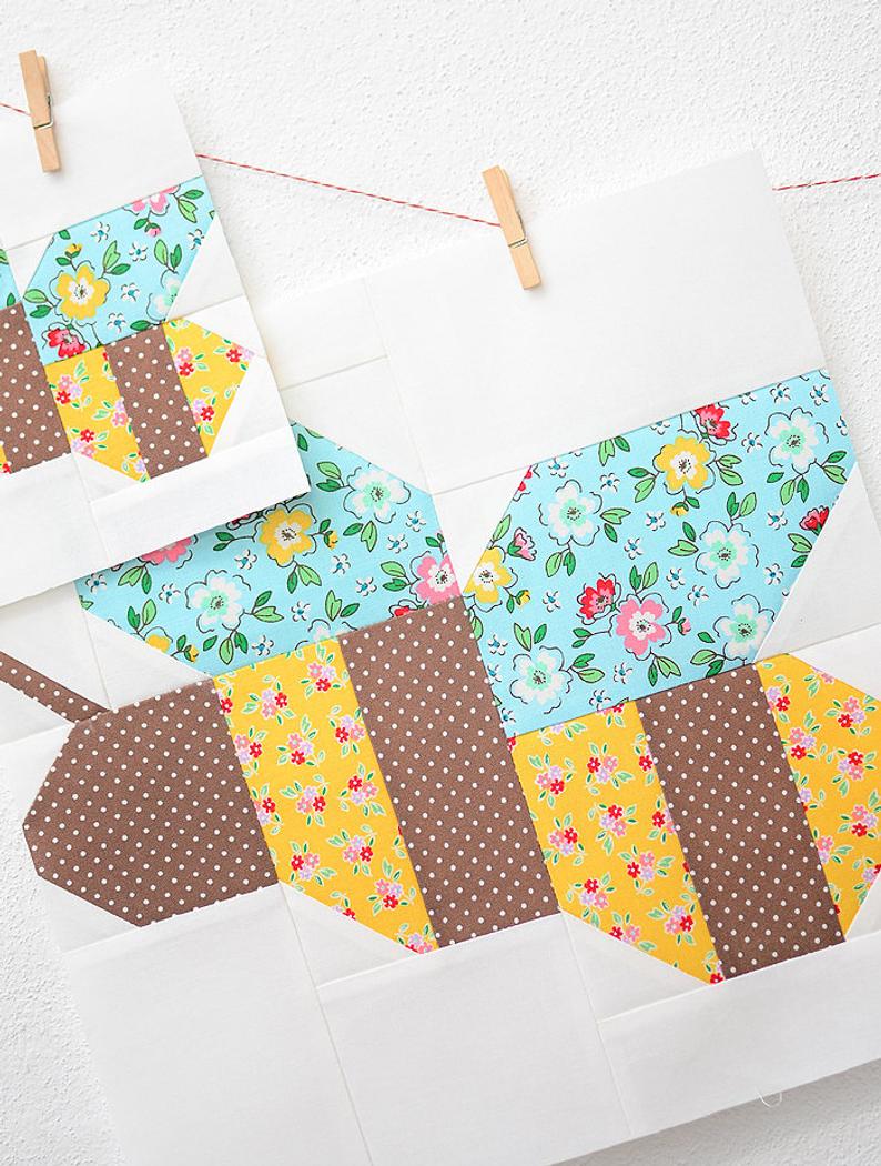 Pattern, Honey Bee Quilt Block by Ellis & Higgs (digital download)
