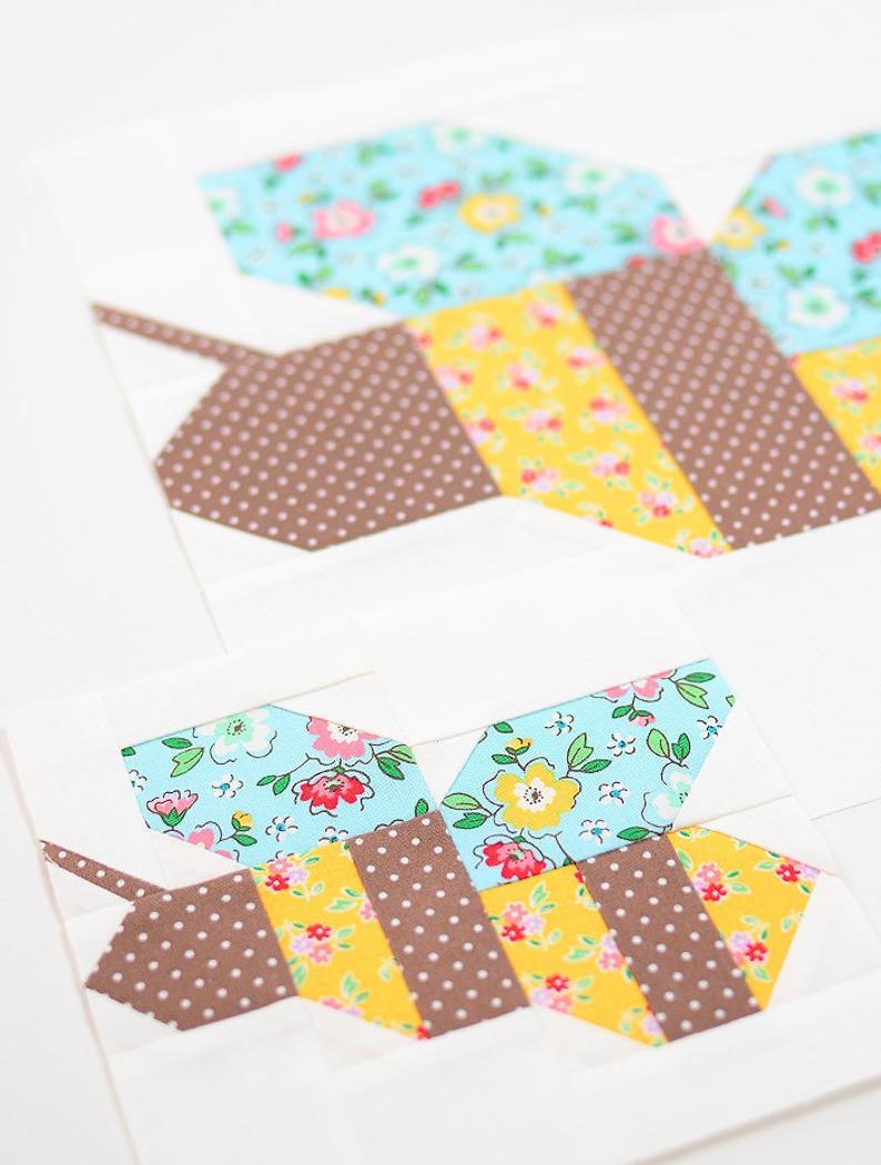 Pattern, Honey Bee Quilt Block by Ellis & Higgs (digital download)