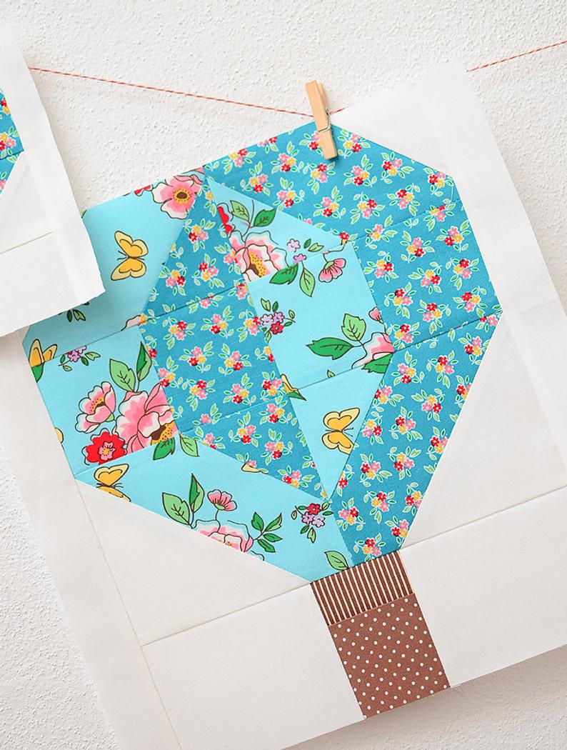 Pattern, Hot Air Balloon Quilt Block by Ellis & Higgs (digital download)