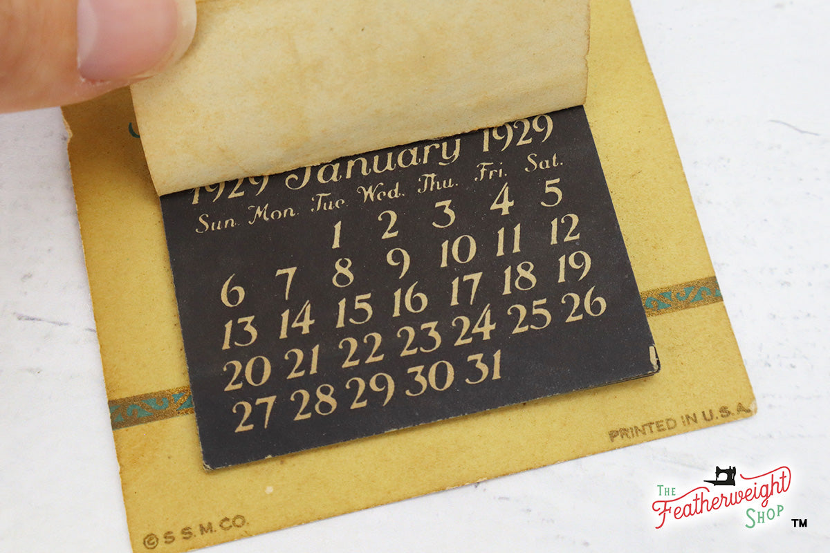 Calendar 1929, Mother / Daughter - Singer (Vintage Original) - RARE