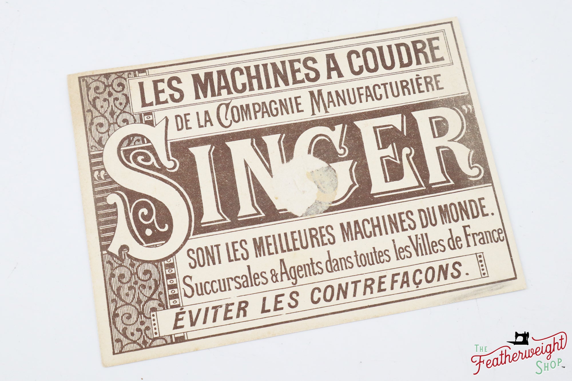 Card, Advertisement, The Pantheon, Paris - Singer (Vintage Original)