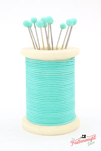 Magnetic Spool Pincushion with Pins - TEAL