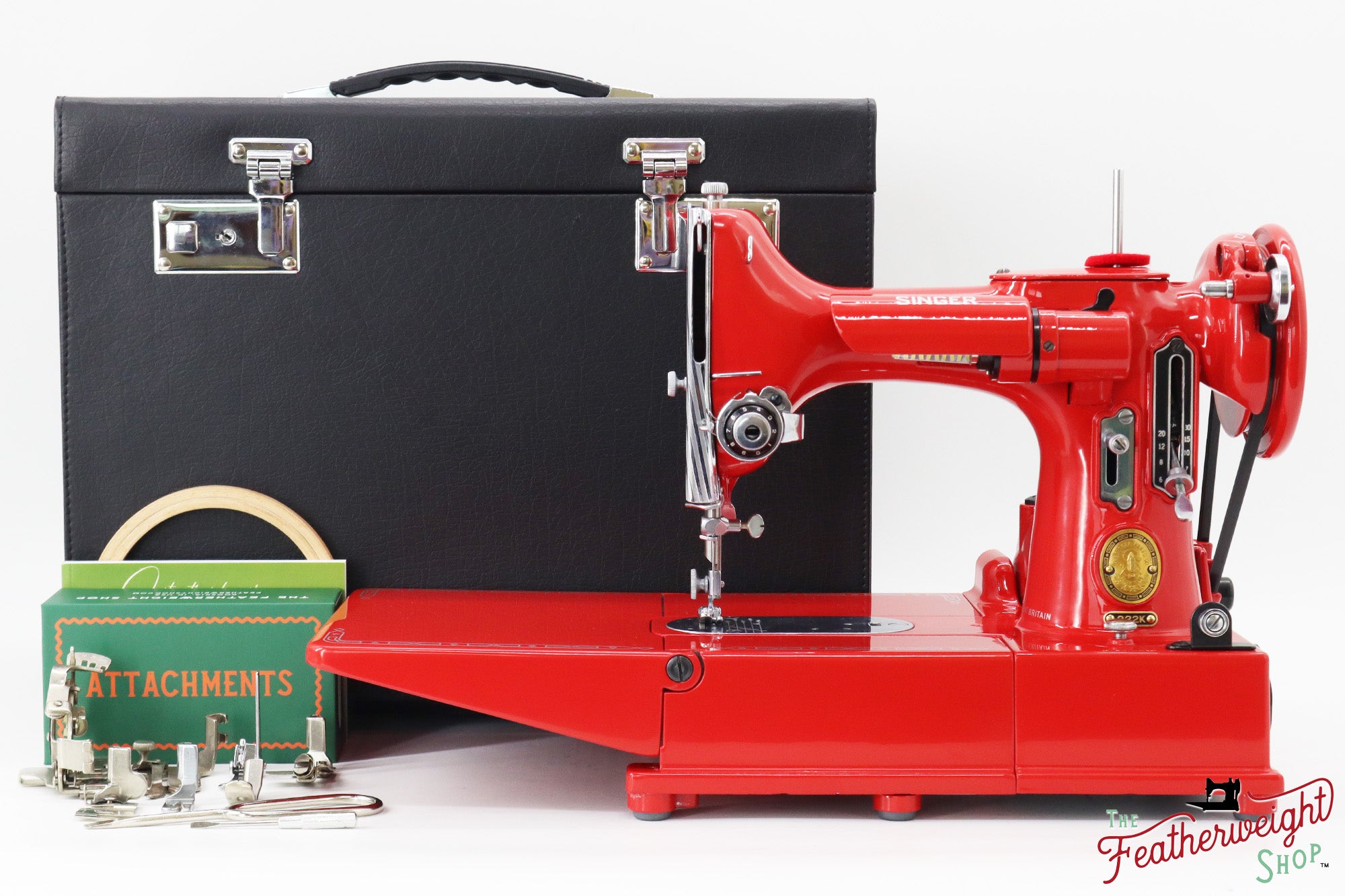 Singer Featherweight 222K EJ225***, 1953 - Fully Restored in Happy Red - 656th 222 Produced!