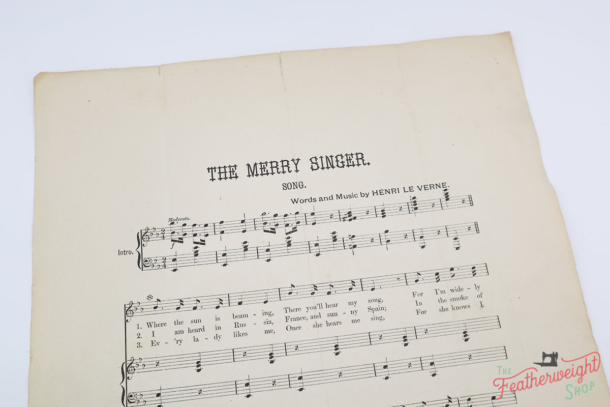 Sheet Music, The Merry Singer 1891 (Vintage Original) - RARE