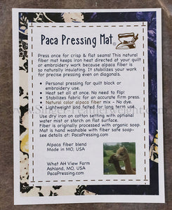 Paca Pressing Mat ® FAT QUARTER , 19" x 23" - 100% ALPACA (Unique Featherweight Shop Size)