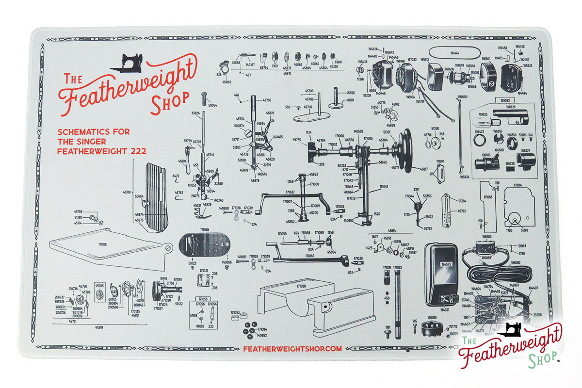 Servicing Mat, 222 Featherweight Schematic