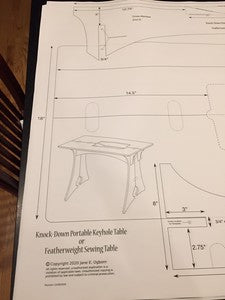 PATTERN, Singer FEATHERWEIGHT TABLE PLANS (Printed)