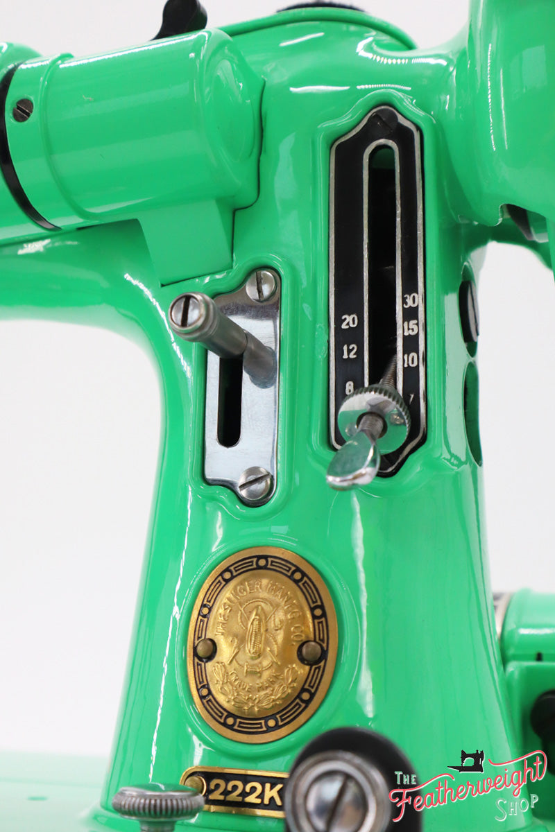 Singer Featherweight 222K Sewing Machine EJ9108** - Fully Restored in Minty Mint Candy Green