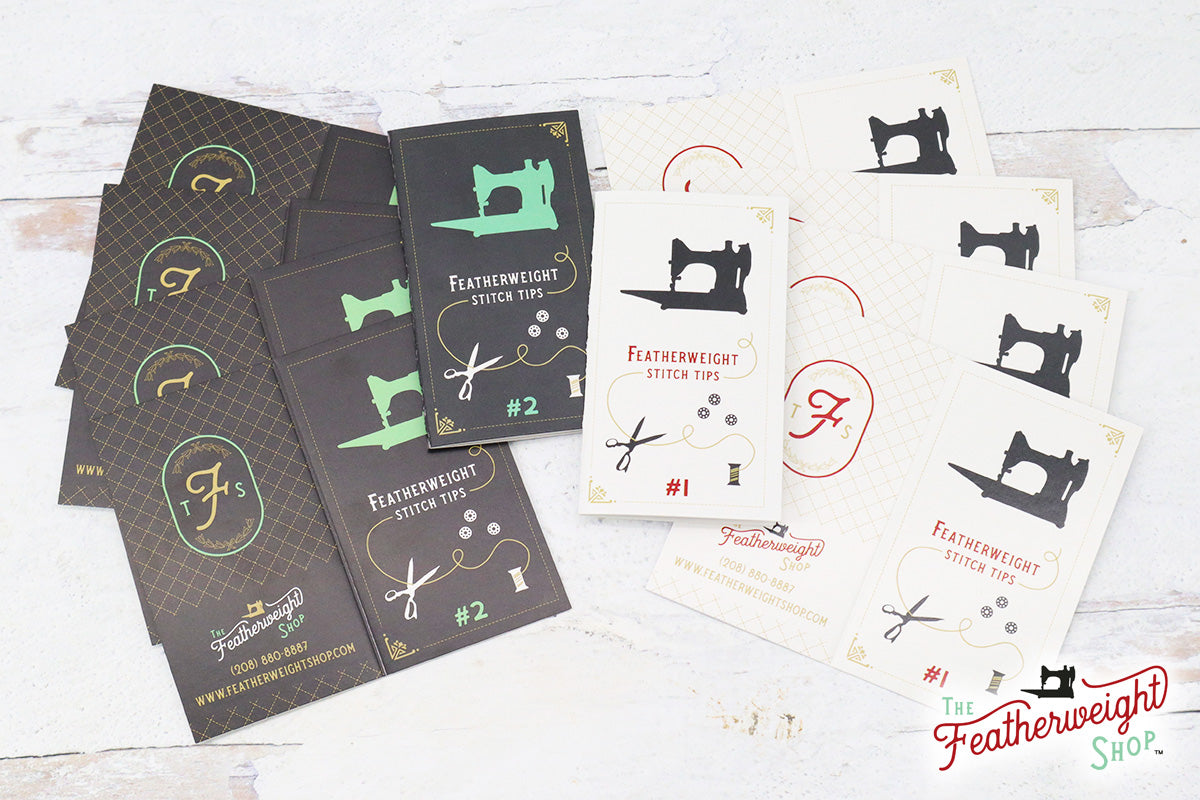 Stitch Tips Card 1 & 2 for the Singer Featherweight 221 & 222 (Pack of 10)