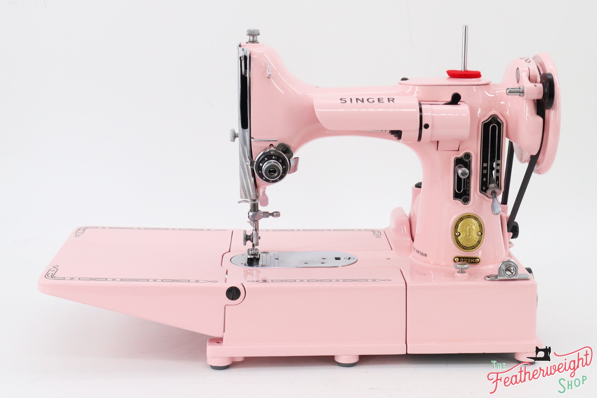 Singer Featherweight 222K Sewing Machine EM6039** - Fully Restored in Poodle Skirt Pink