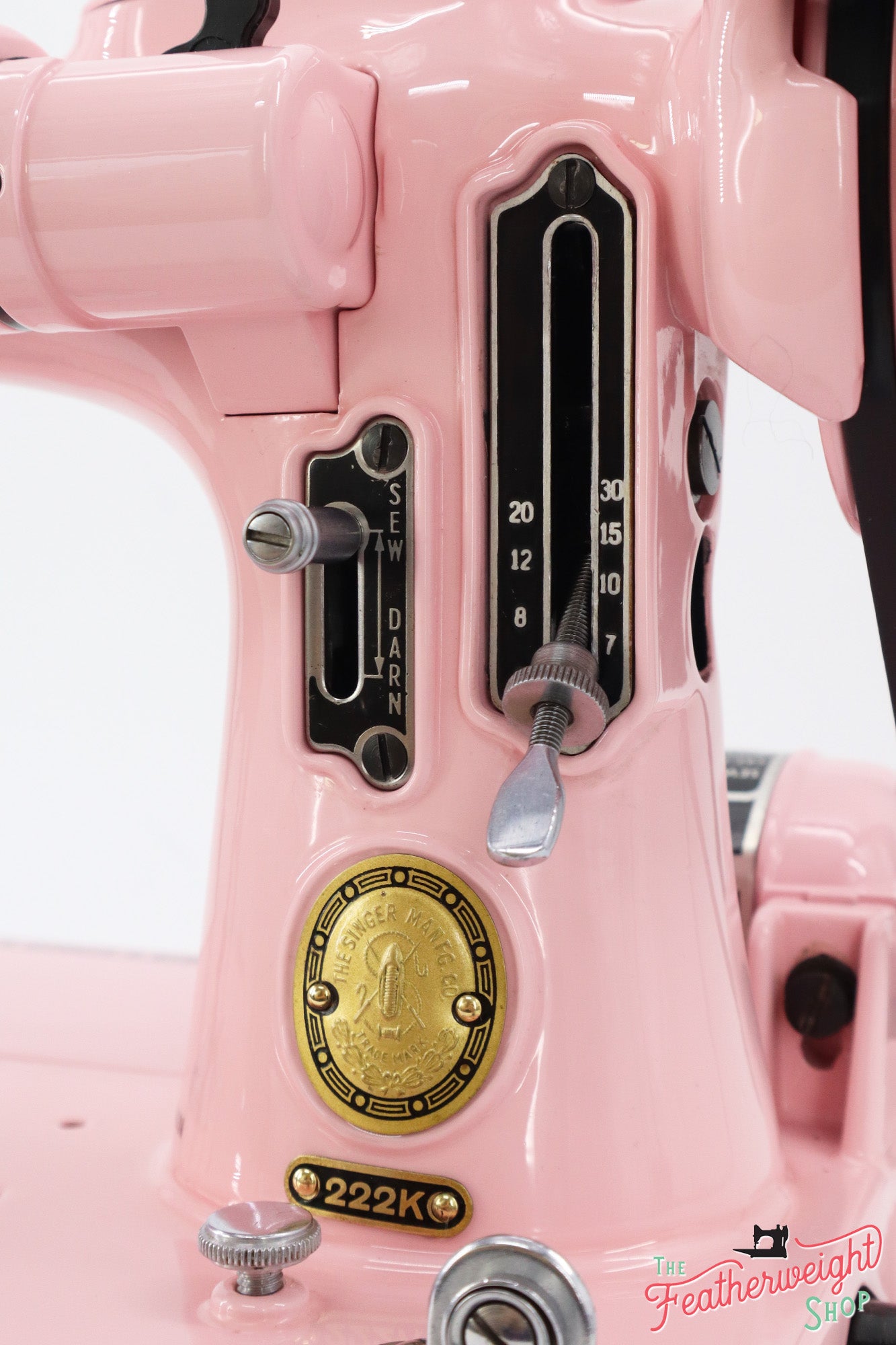 Singer Featherweight 222K Sewing Machine EM6039** - Fully Restored in Poodle Skirt Pink