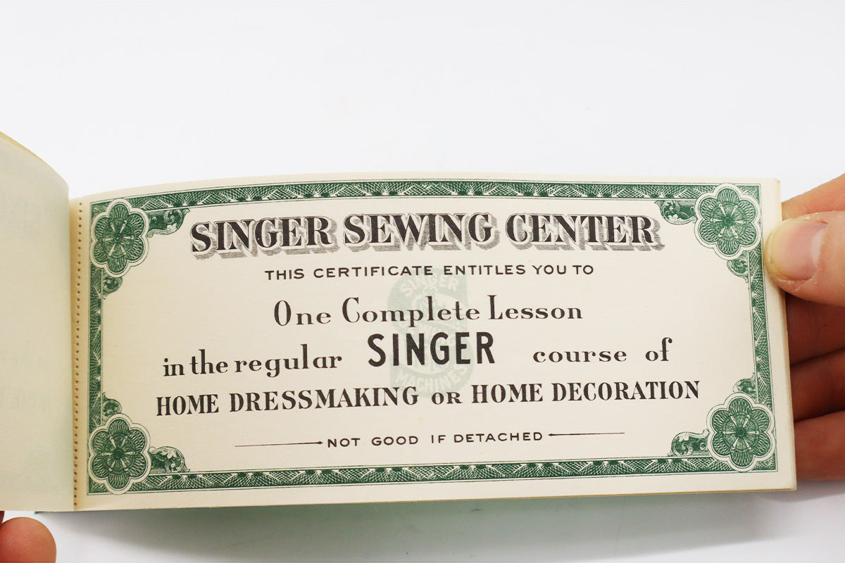 Home Sewing Course Certificate Book, (Vintage Original NOS) - RARE