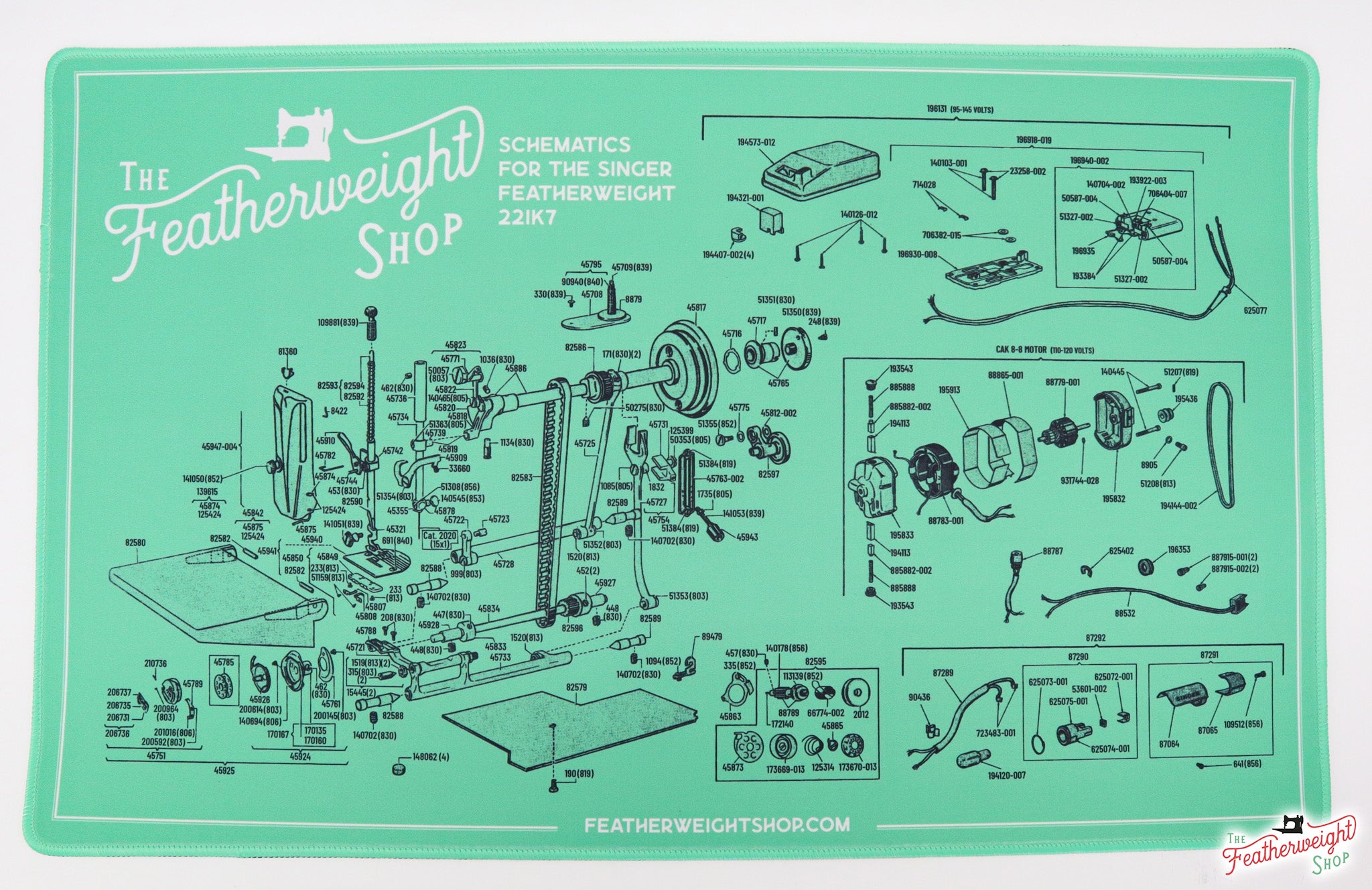Servicing Mat for White Singer Featherweight 221