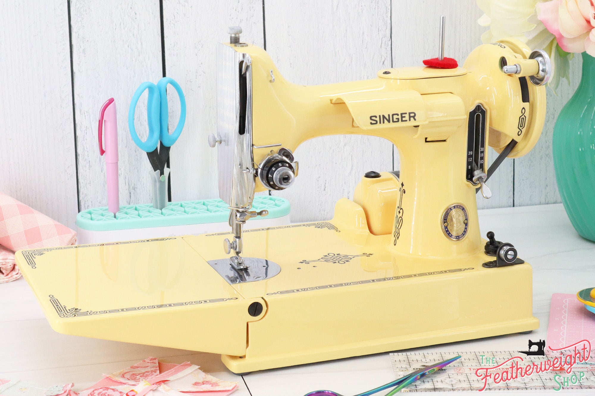 Singer Featherweight 221 Centennial, AJ648*** - Fully Restored in Happy Yellow