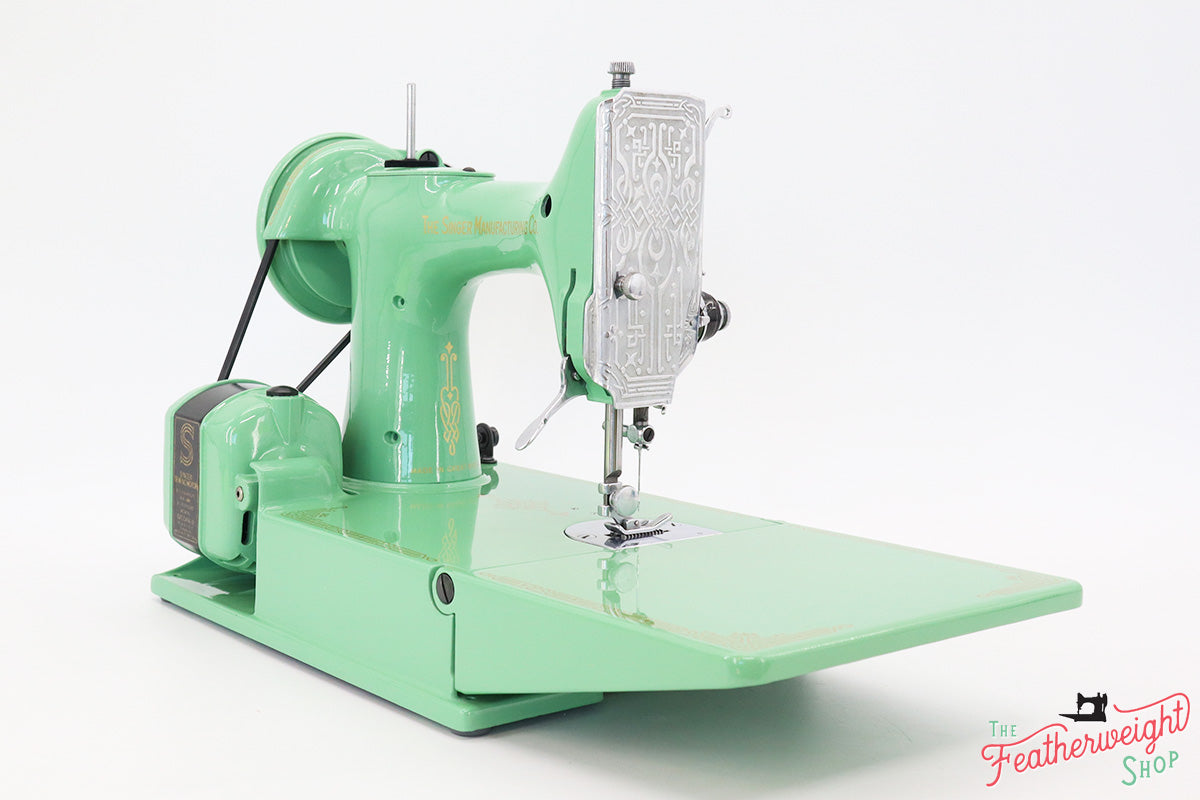 Singer Featherweight Swedish 221K Centennial EG966*** - Fully Restored in Jadeite Milky Green