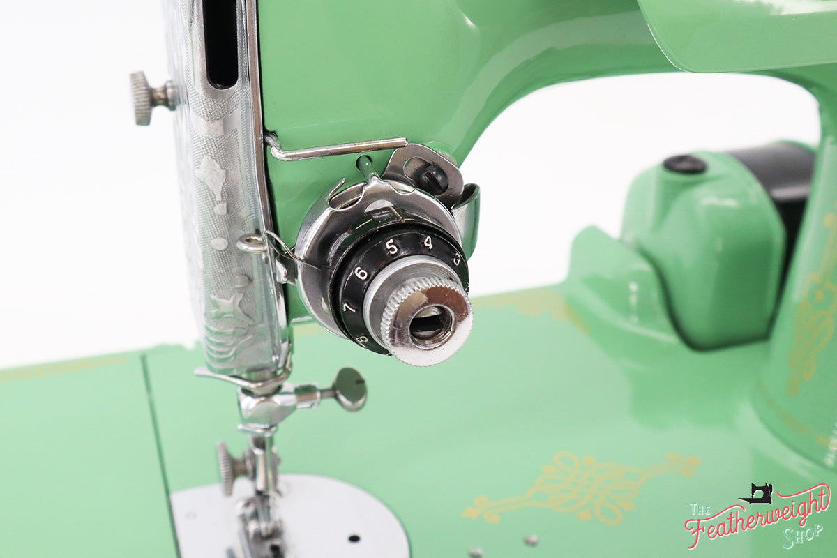 Singer Featherweight Swedish 221K Centennial EG966*** - Fully Restored in Jadeite Milky Green