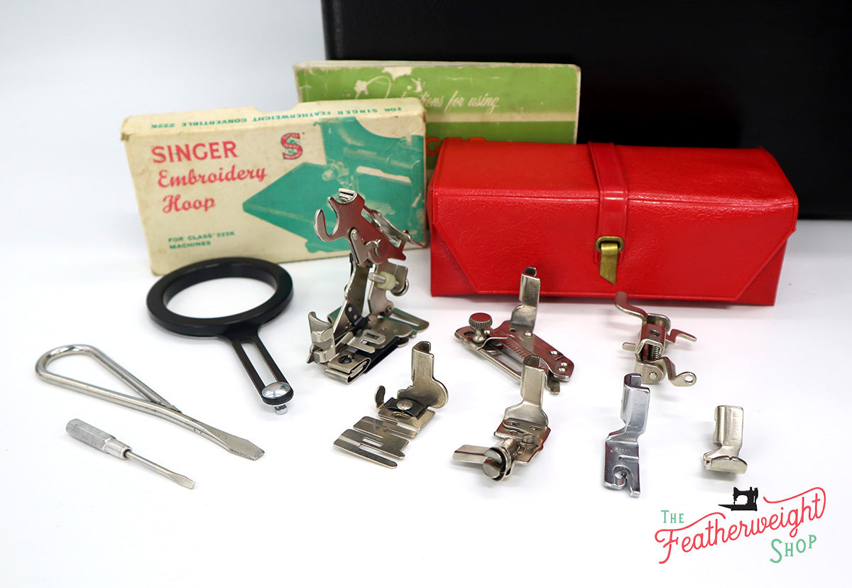 Singer Featherweight 222K Sewing Machine, RED "S" ER0244**