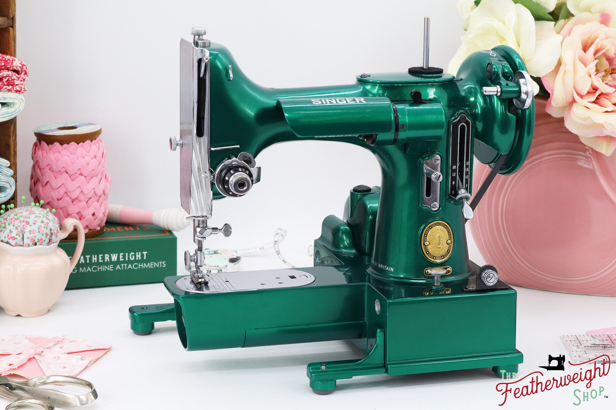 Singer Featherweight 222K - EJ911*** - Fully Restored in Emerald Green