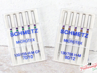 Load image into Gallery viewer, Schmetz Sewing Needles Chrome Sharp Microtex, (10 BOXED COMBO PKS of 5)
