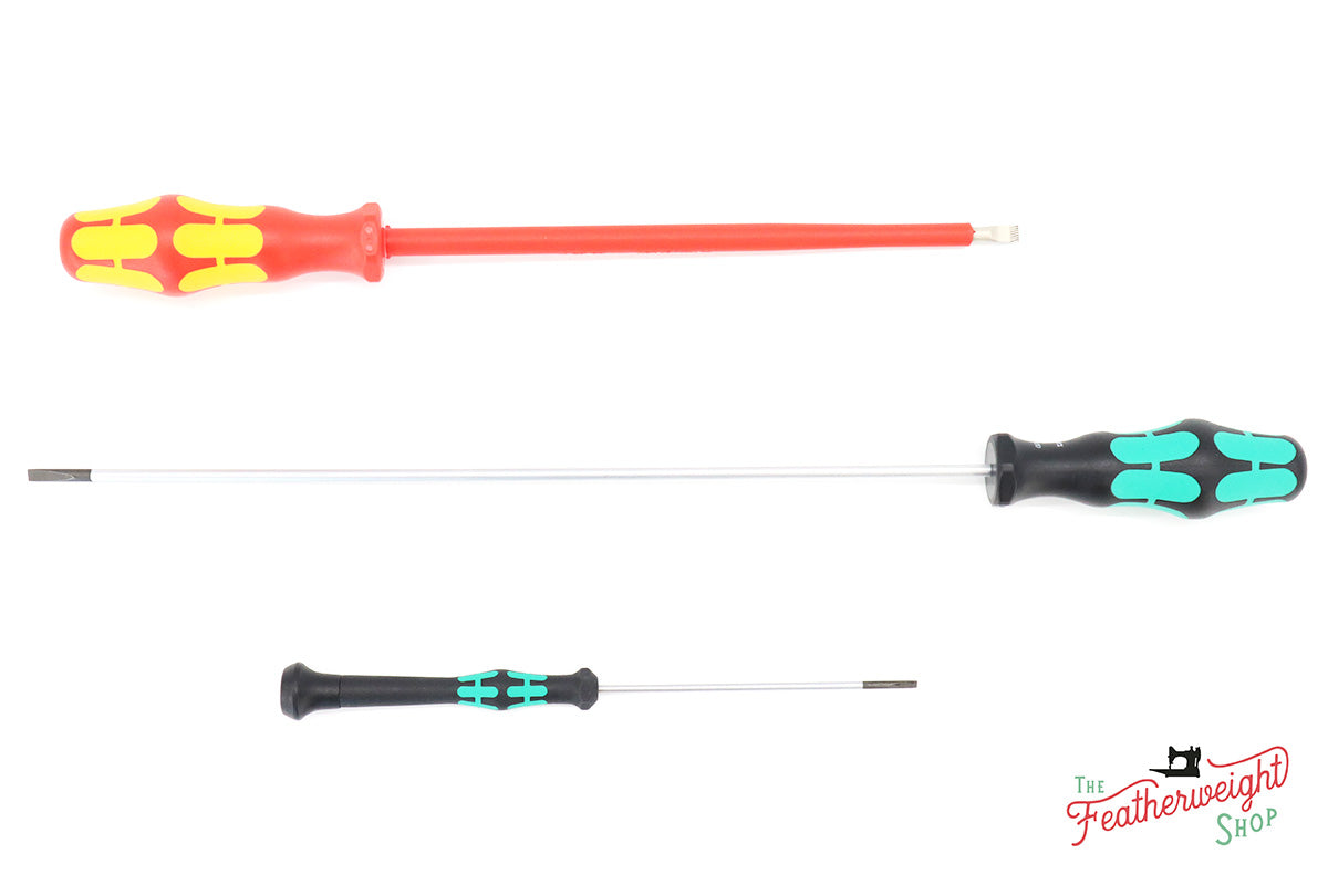 Maintenance Screwdriver SET OF THREE (3) for the Singer Featherweight 221 & 222K