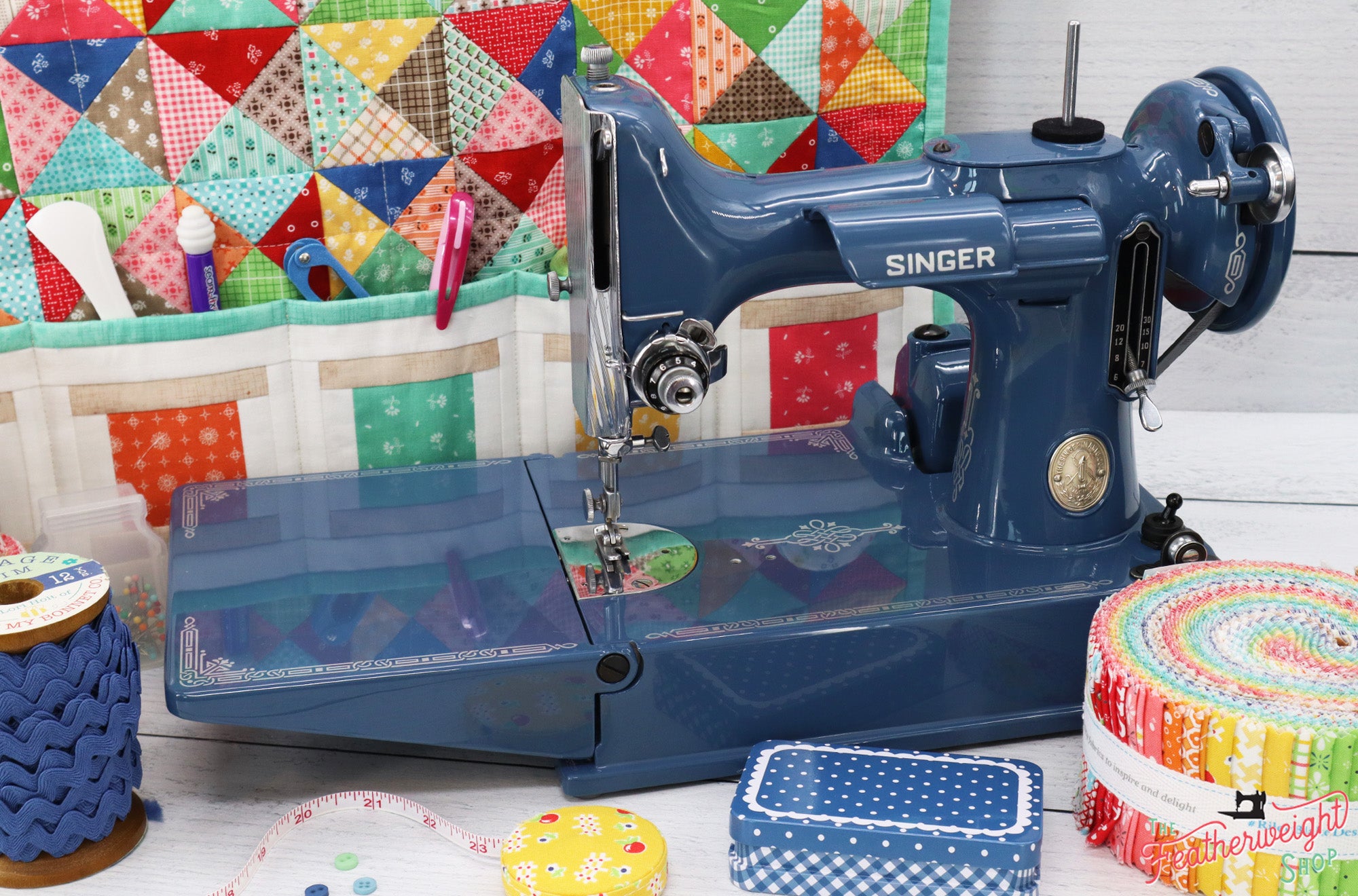Singer Featherweight 221 Sewing Machine AJ786*** - Fully Restored in Denim
