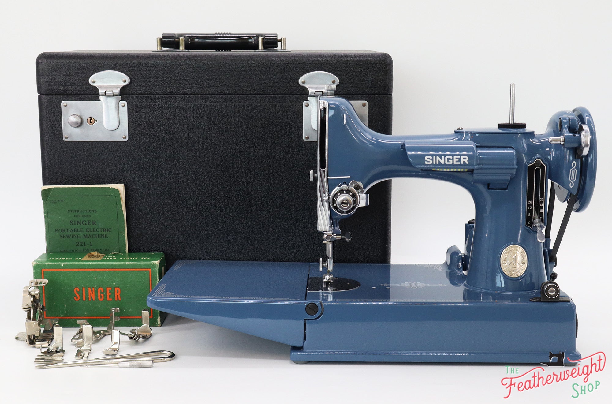 Singer Featherweight 221 Sewing Machine AJ786*** - Fully Restored in Denim