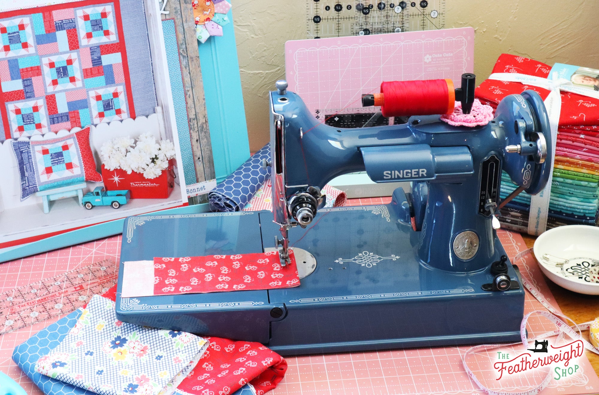 Singer Featherweight 221 Sewing Machine AJ786*** - Fully Restored in Denim