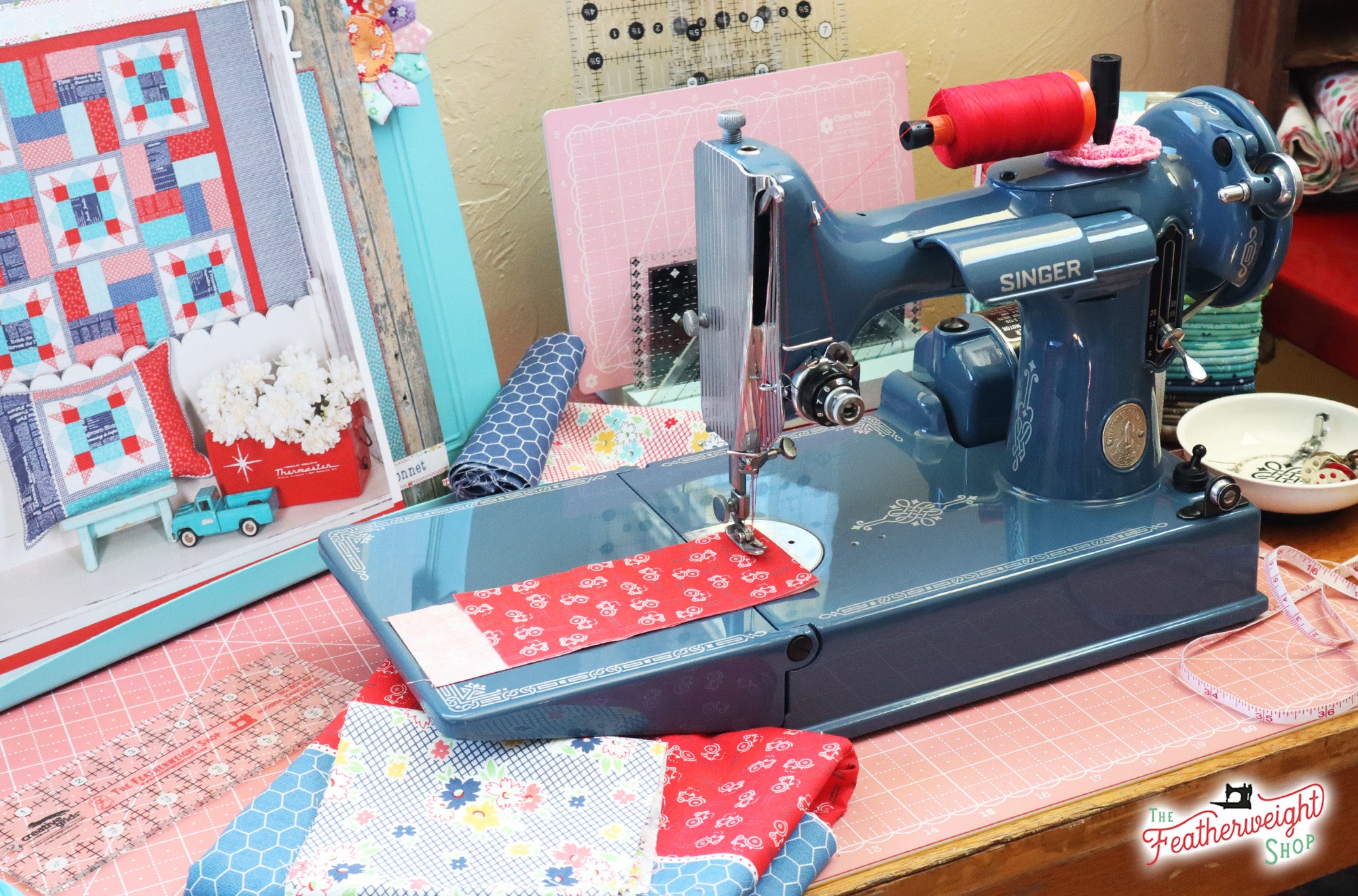 Singer Featherweight 221 Sewing Machine AJ786*** - Fully Restored in Denim