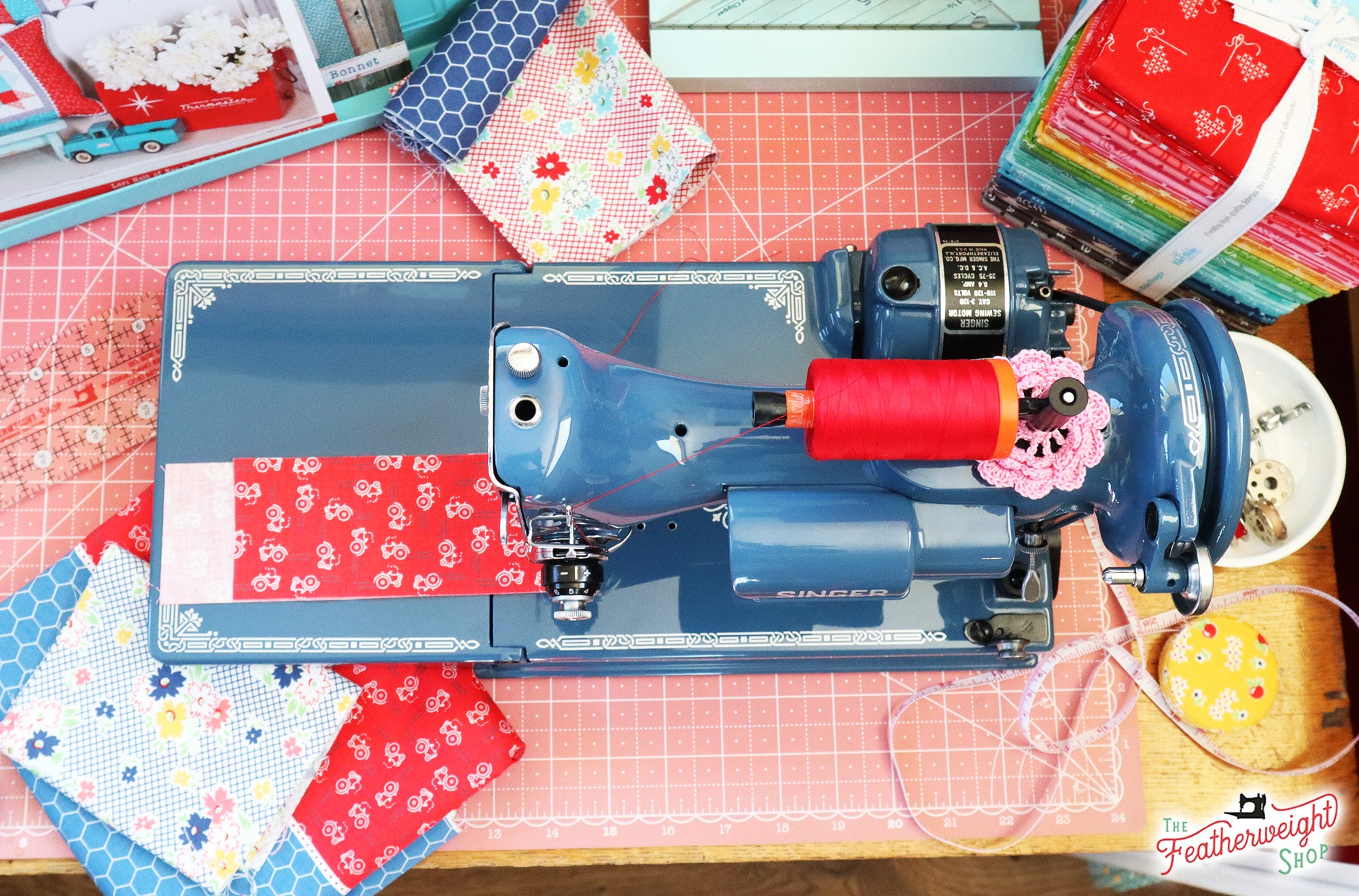 Singer Featherweight 221 Sewing Machine AJ786*** - Fully Restored in Denim