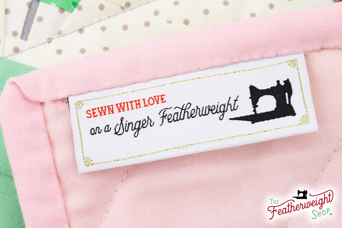 Labels, Featherweight Sewn with Love Set of 10 Woven Sew-In Tags