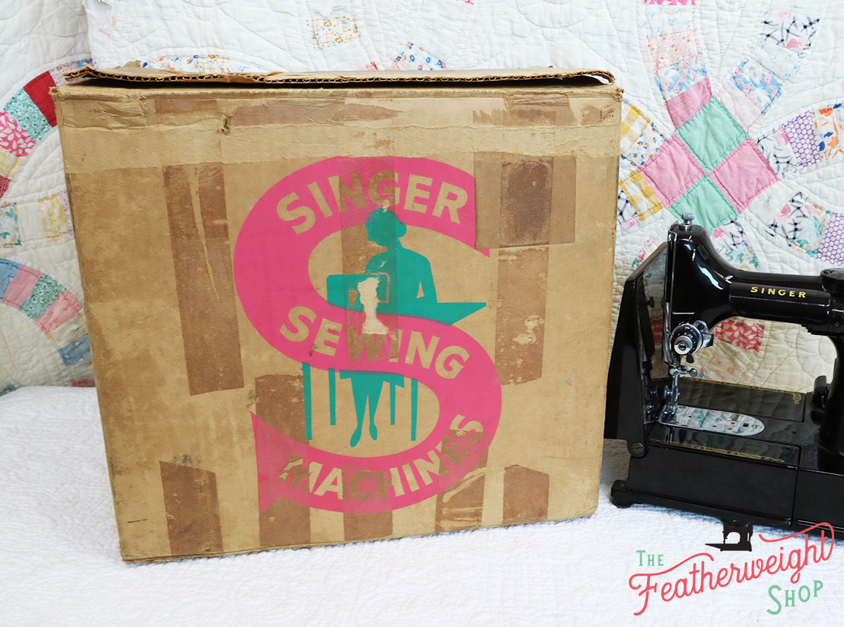 Cardboard Singer Box for 222K Featherweight - (Vintage