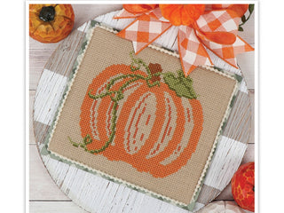 Load image into Gallery viewer, hey pumpkin cross stitch pattern