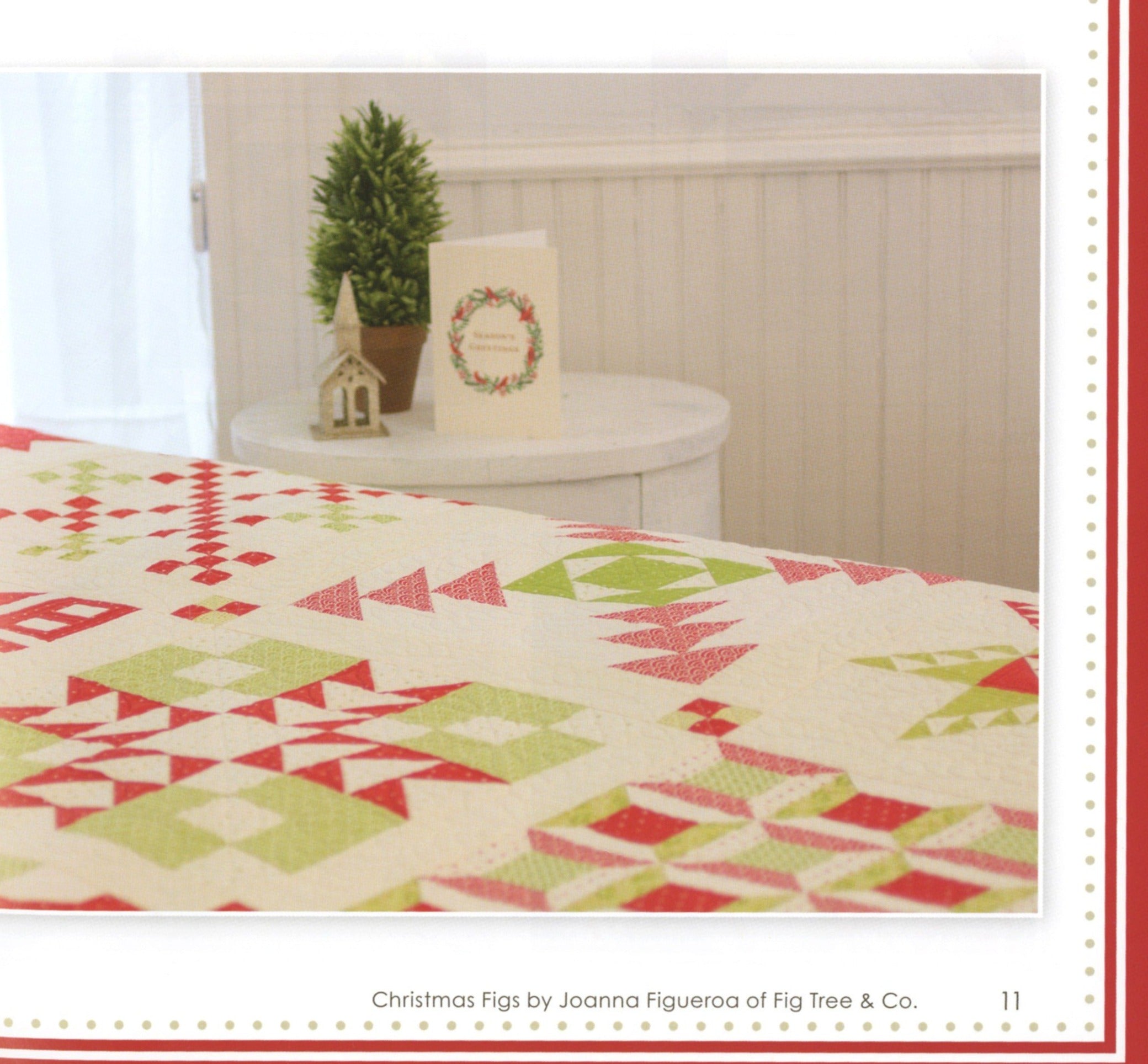 PATTERN BOOK, Christmas Figs Block of the Month Sampler Quilt by Fig Tree & Co.