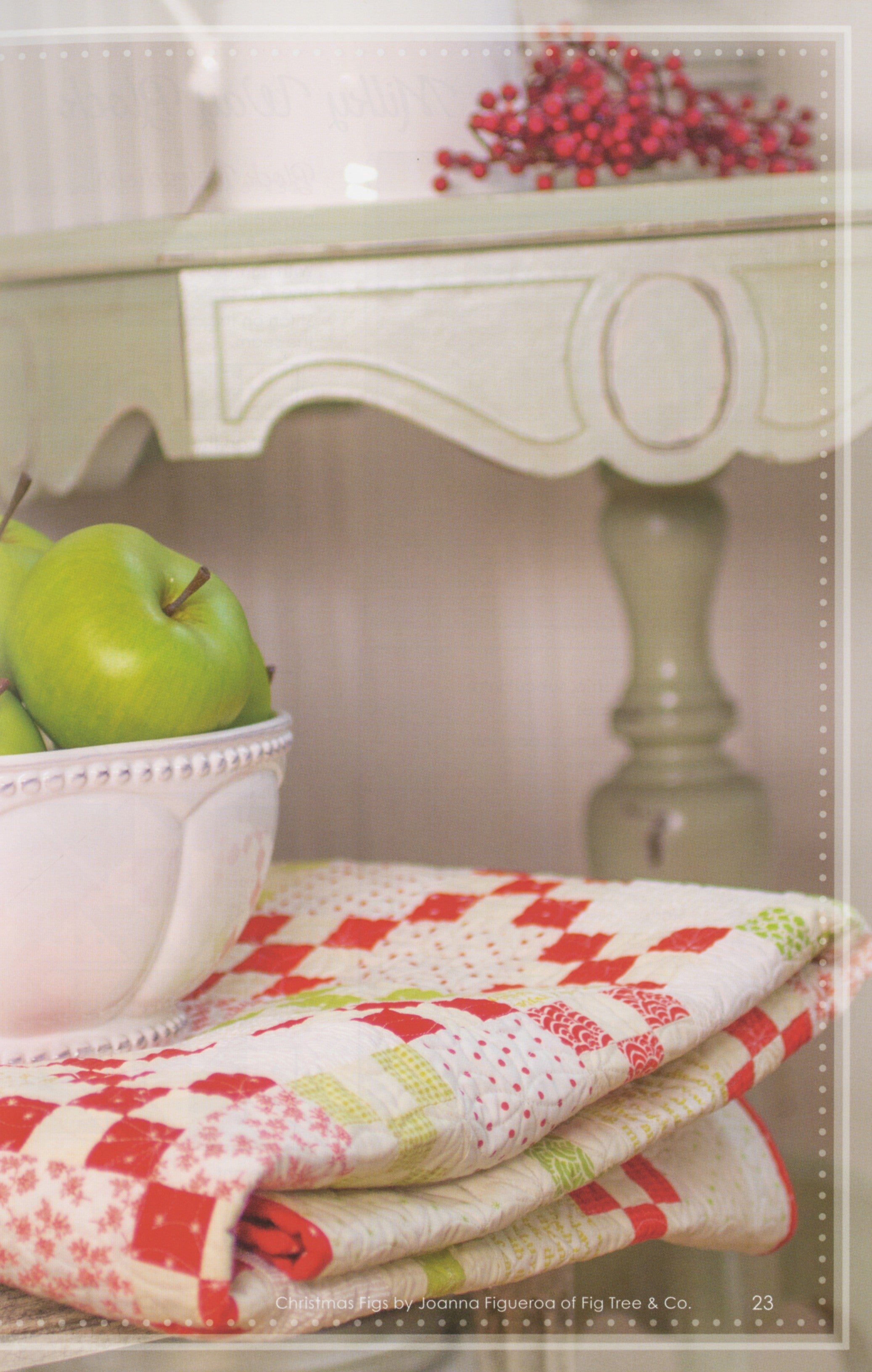 PATTERN BOOK, Christmas Figs Block of the Month Sampler Quilt by Fig Tree & Co.