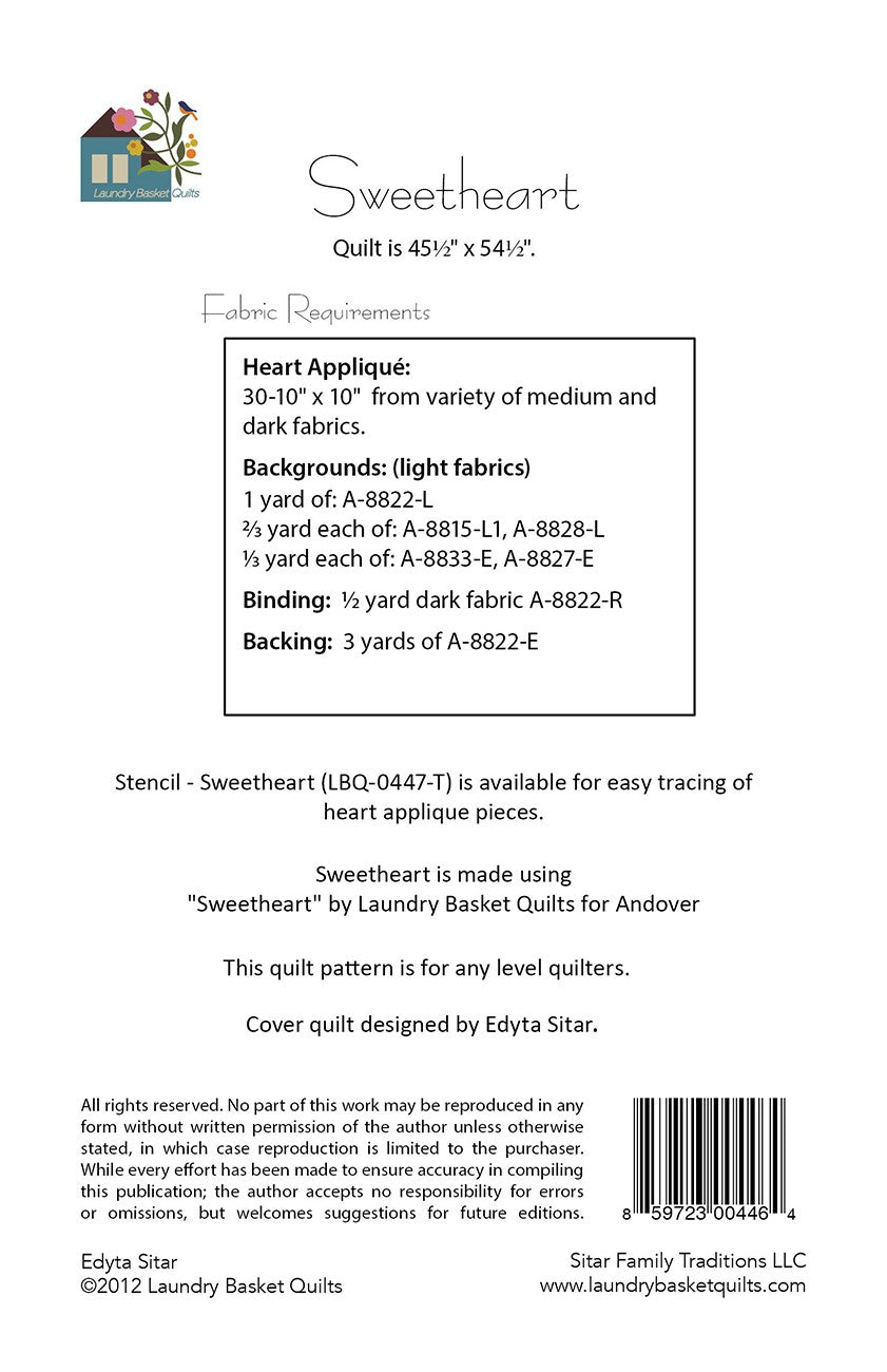 PATTERN, SWEETHEART by Edyta Sitar