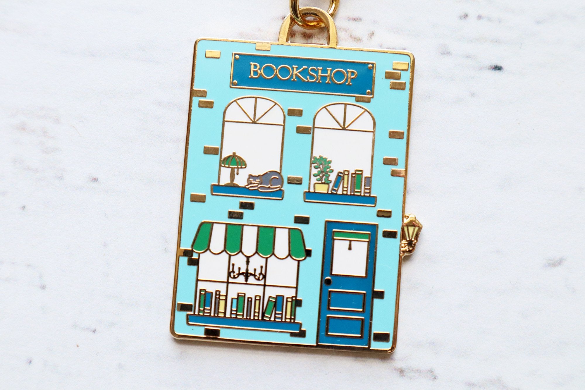 Keyring & Keychain Enamel Charm, BOOKSHOP by Flamingo Toes