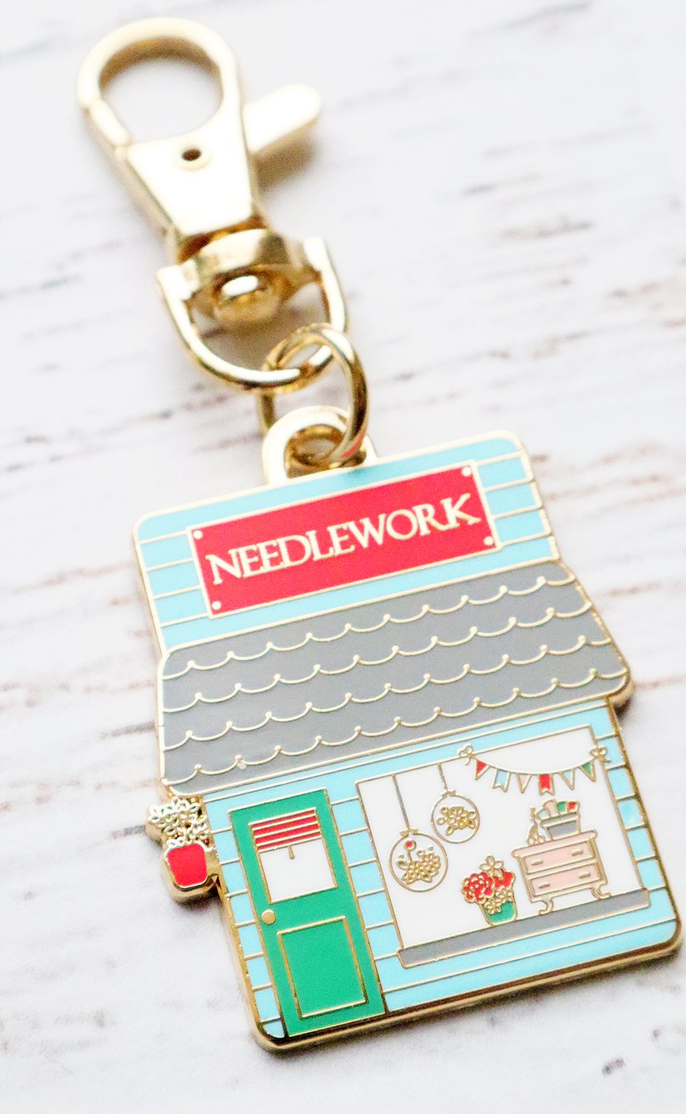 Keyring & Keychain Enamel Charm, NEEDLEWORK SHOP by Flamingo Toes